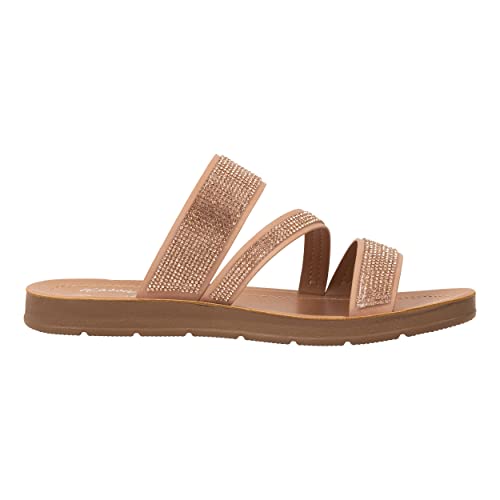 Kassie Daniela Women's Rhinestone Slide Sandals