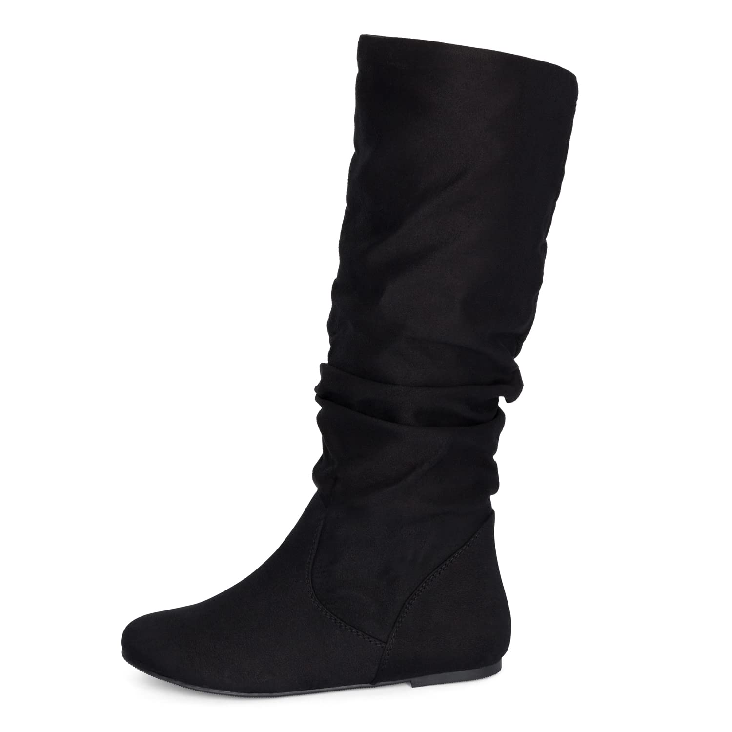ESMY Women's Slouchy Mid Calf Faux Suede Boots