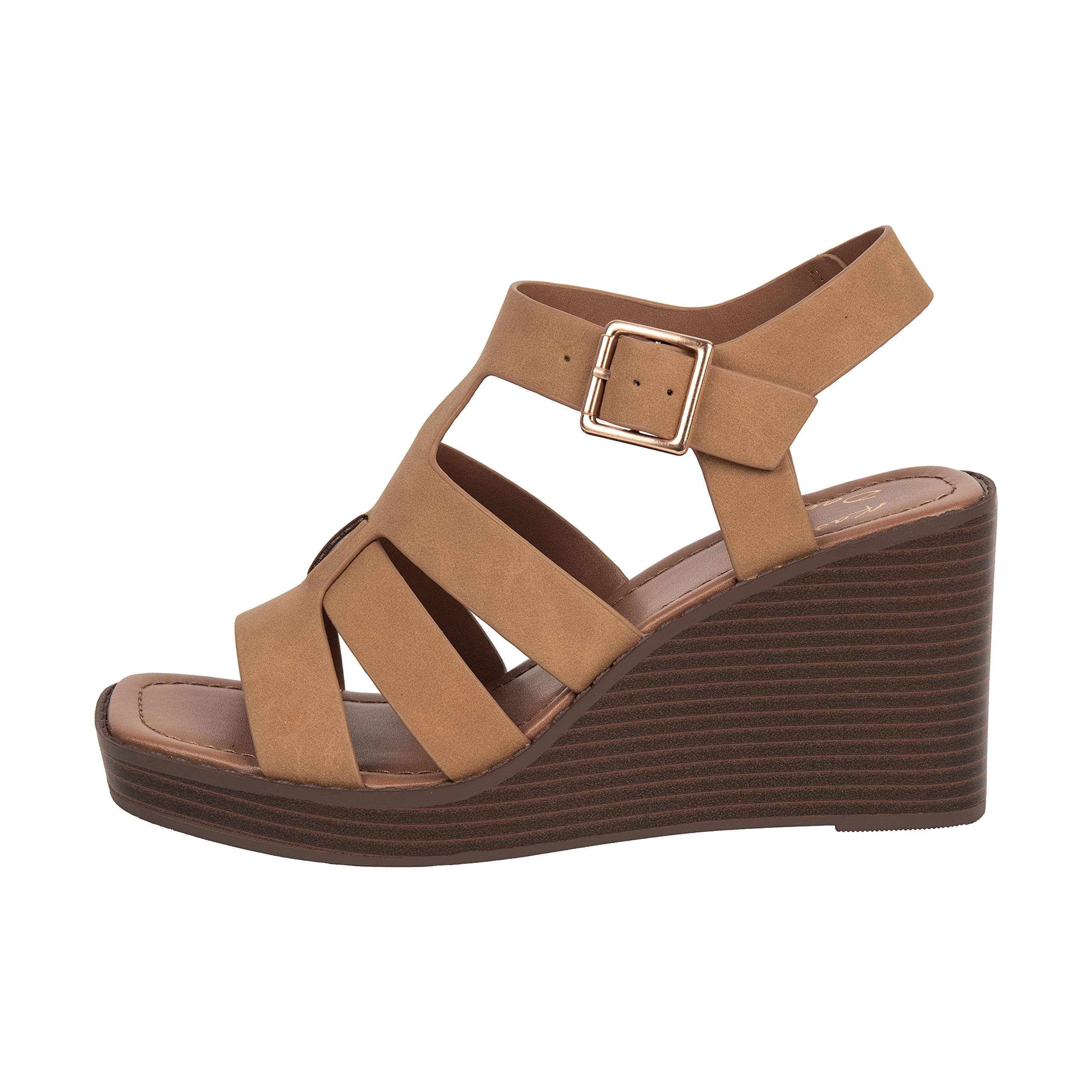 BUNNY Women's Ankle Strap Wedge Sandals