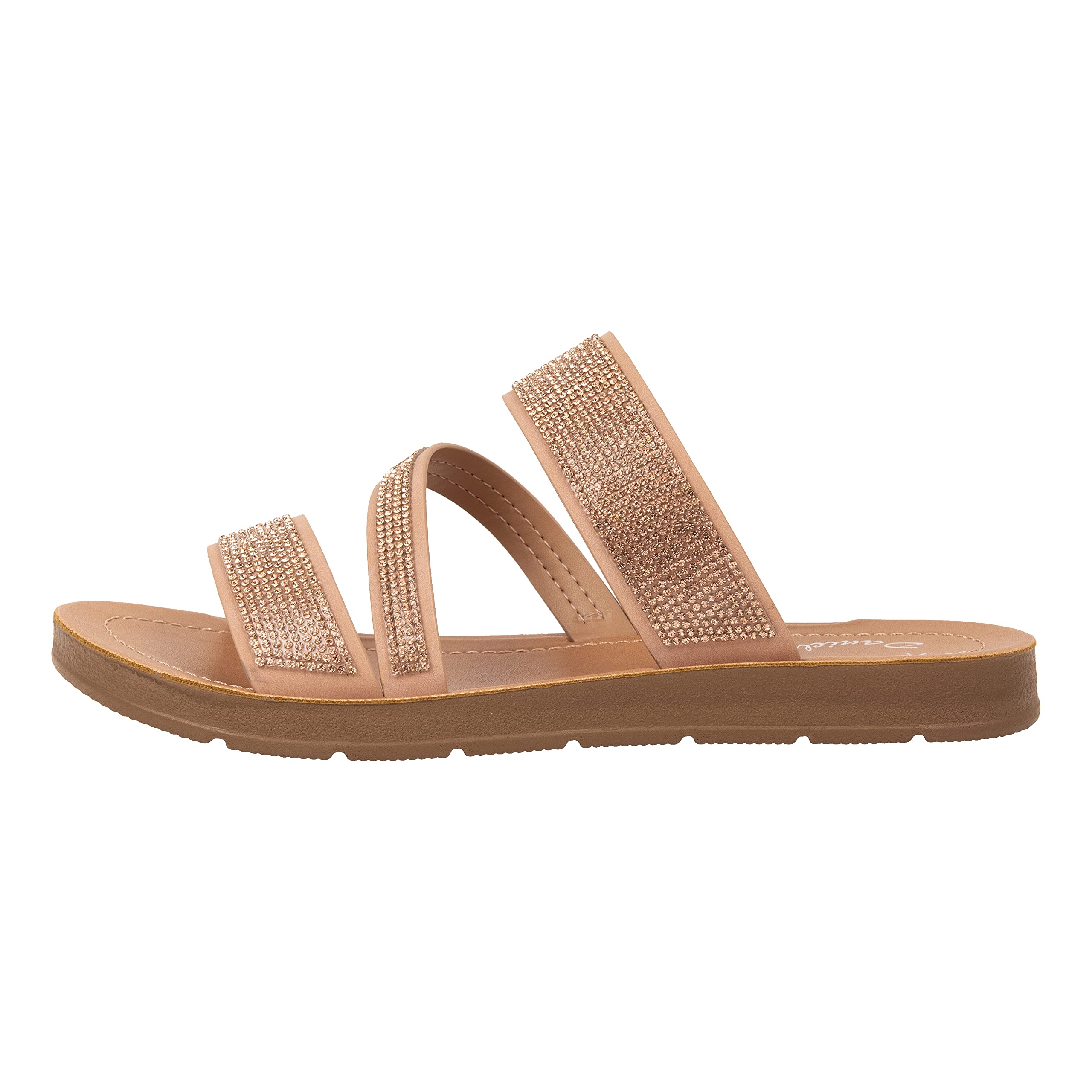 Kassie Daniela Women's Rhinestone Slide Sandals